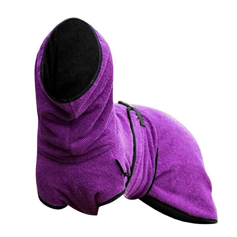 Dog Puppy HoodiesJacket Solid Coat Pet Winter Soft Warm Clothes S-5XL Purple - 4XL
