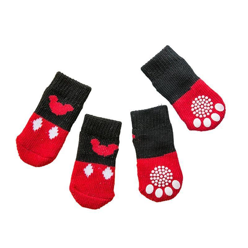 Dog Socks Non-Slip Grip Slip Anti-Slip - Puppy Cat Pet Shoes Slippers M Size - Blue bones