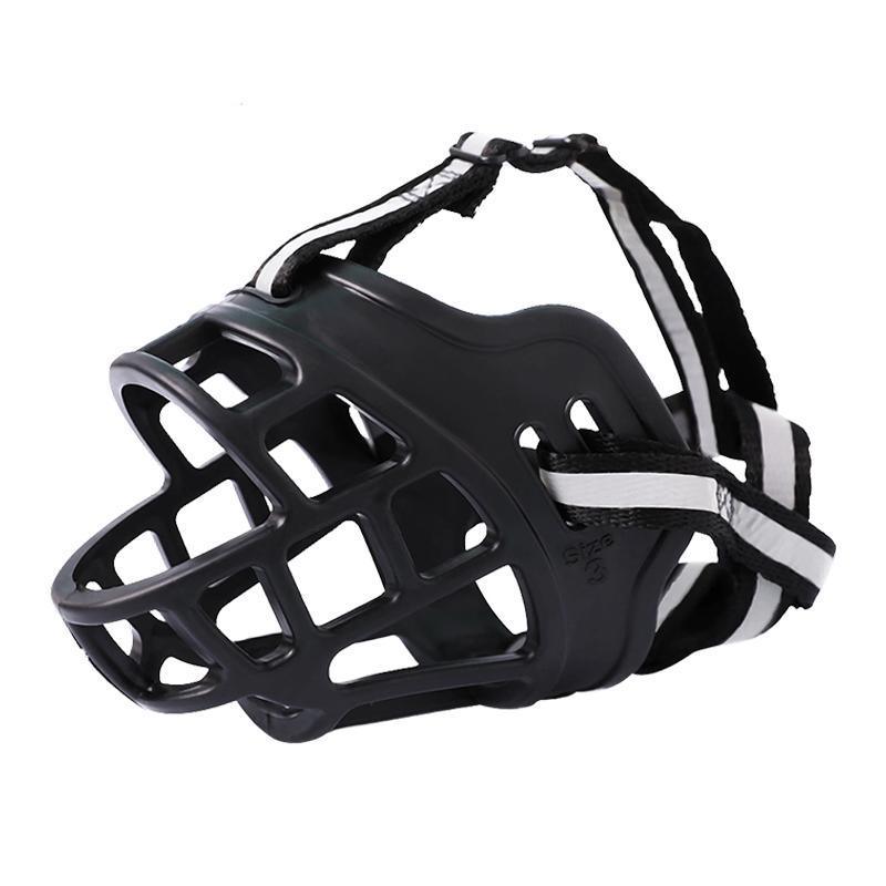 6 Sizes Adjustable Pet Dog No Bite Silicone Basket Muzzle Cage Mouth Mesh Cover - 5#