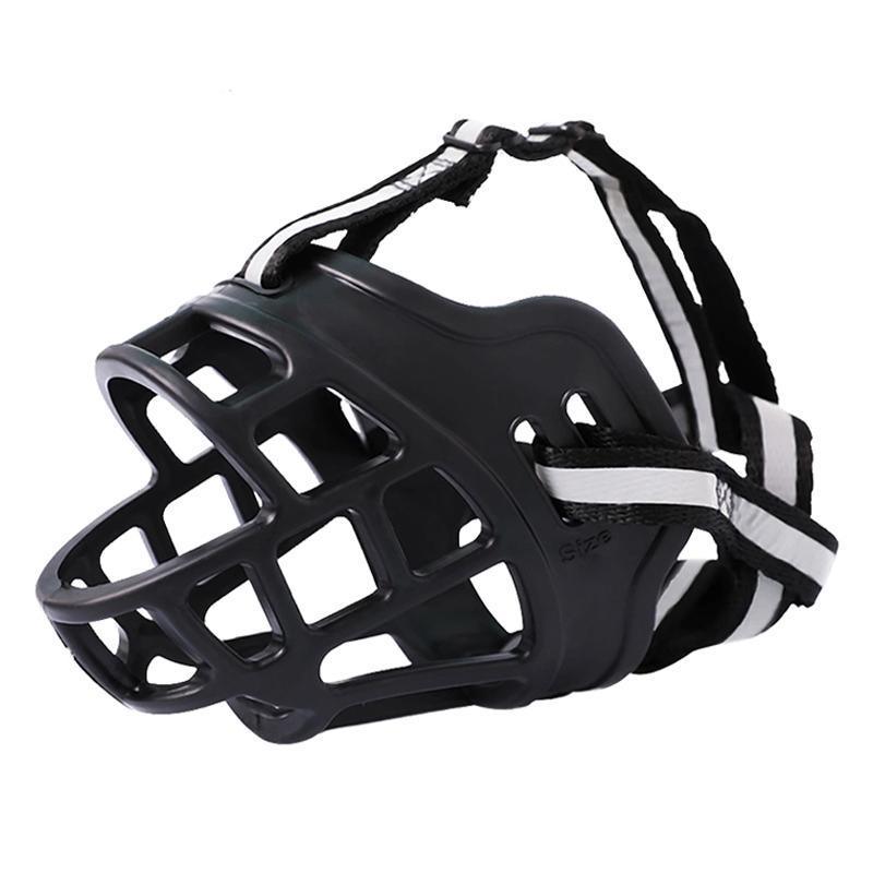 6 Sizes Adjustable Pet Dog No Bite Silicone Basket Muzzle Cage Mouth Mesh Cover - 5#