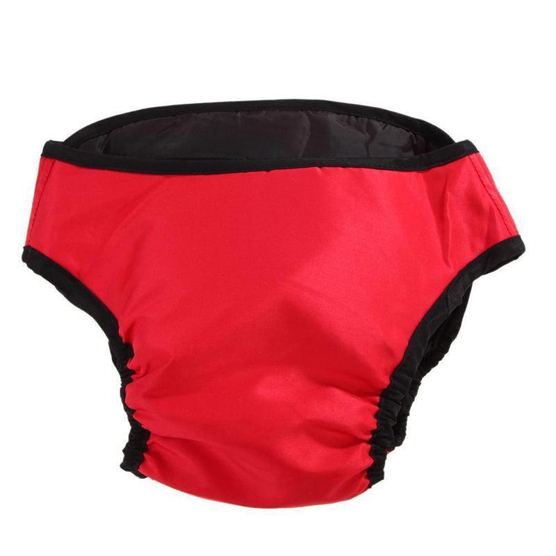 Washable Female Pet Dog Cat Nappy Diaper Physiological Pants Panties Underwear Red - XS