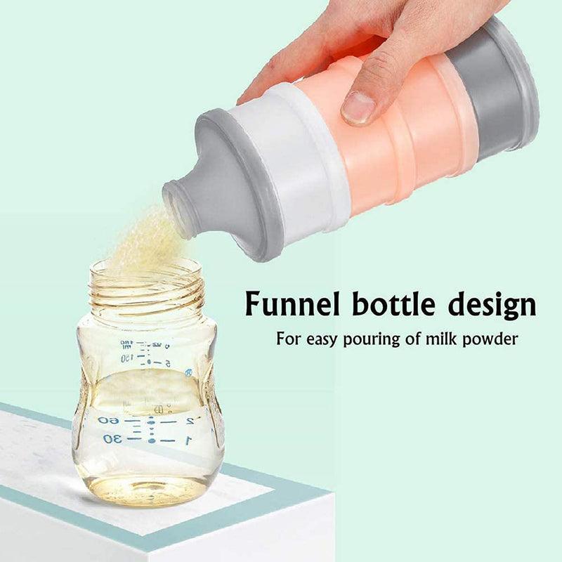 4-Layer Milk Powder Dispenser Bottle Container Food Storage Box Portable Stackable - Blue