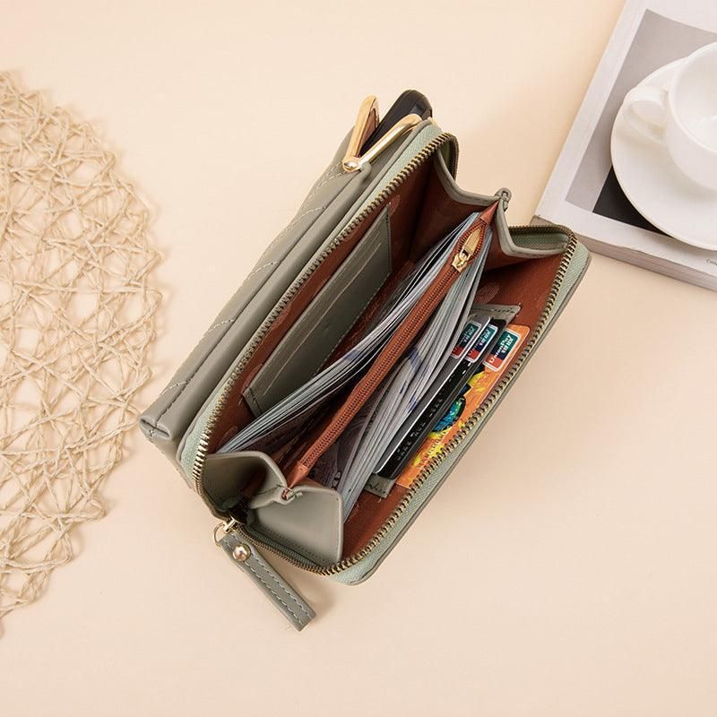 Women Mobile Phone Bag Pu Leather Purse Wallet Shoulder Pouch Small Crossbody Au - Green