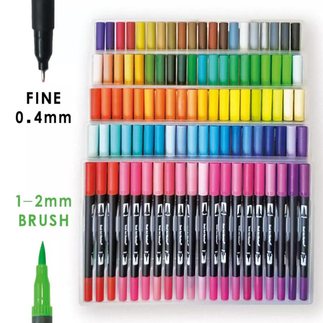 12-120 Watercolor Brush Pen Set Artist Sketch Marker - White-12 Colours