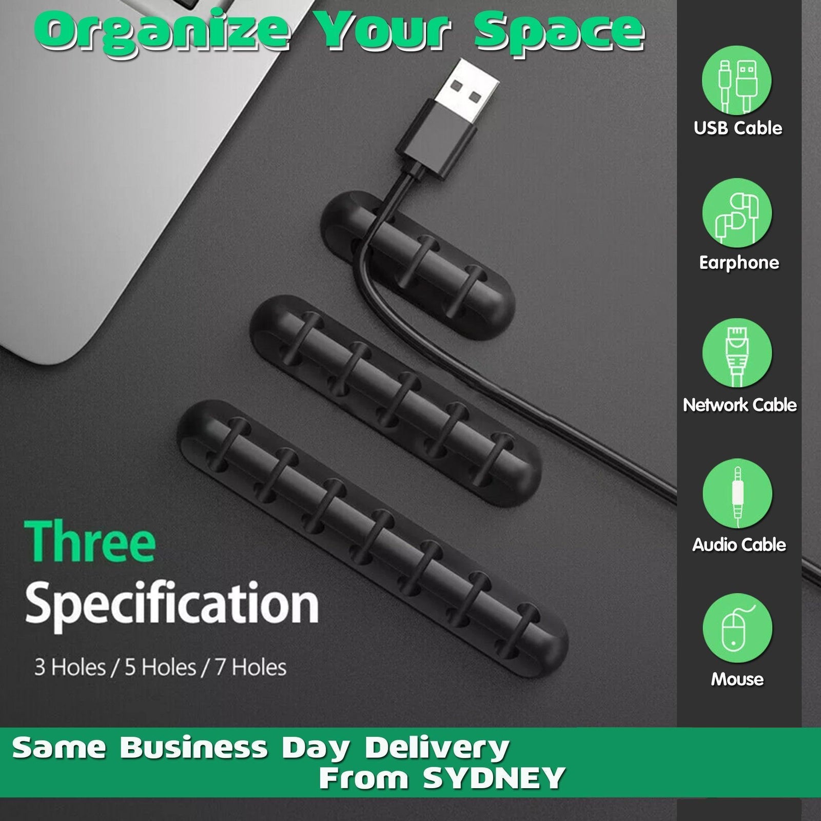 Value Pack Usb Charge Cable Holder Desk Cable Clips Organizer Cord Management - 7 Clips