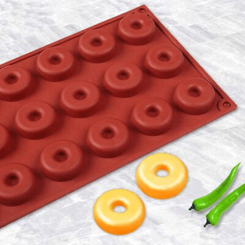 18 Cavity Mini Donut Doughnut Chocolate Pan Tray Silicone Mold Baking Cake Mould