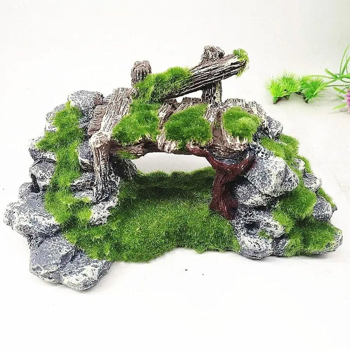 1-Piece Resin Moss Bridge Aquarium Decoration