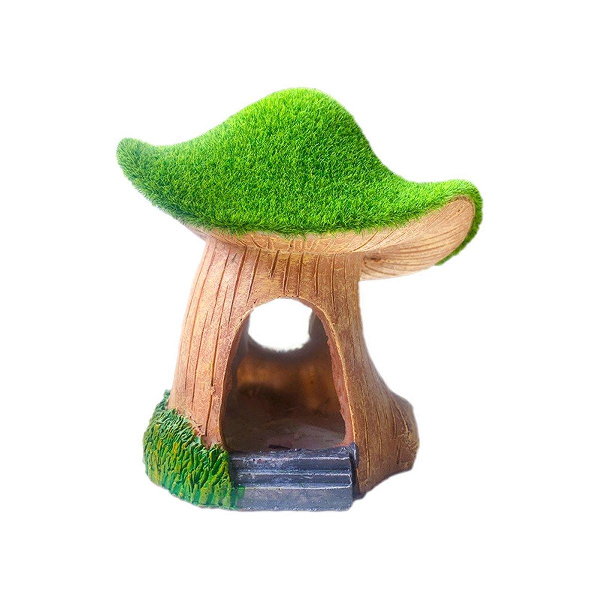 Aquarium Moss Mushroom House Aquascape Crafts Fish Shrimp Hiding Decoration - House With Window