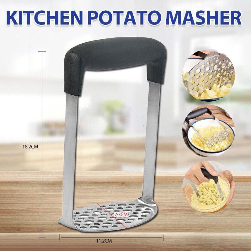 Potato Masher Vegetable Tool Stainless Steel Heat Kitchen Resistant Press Rice A