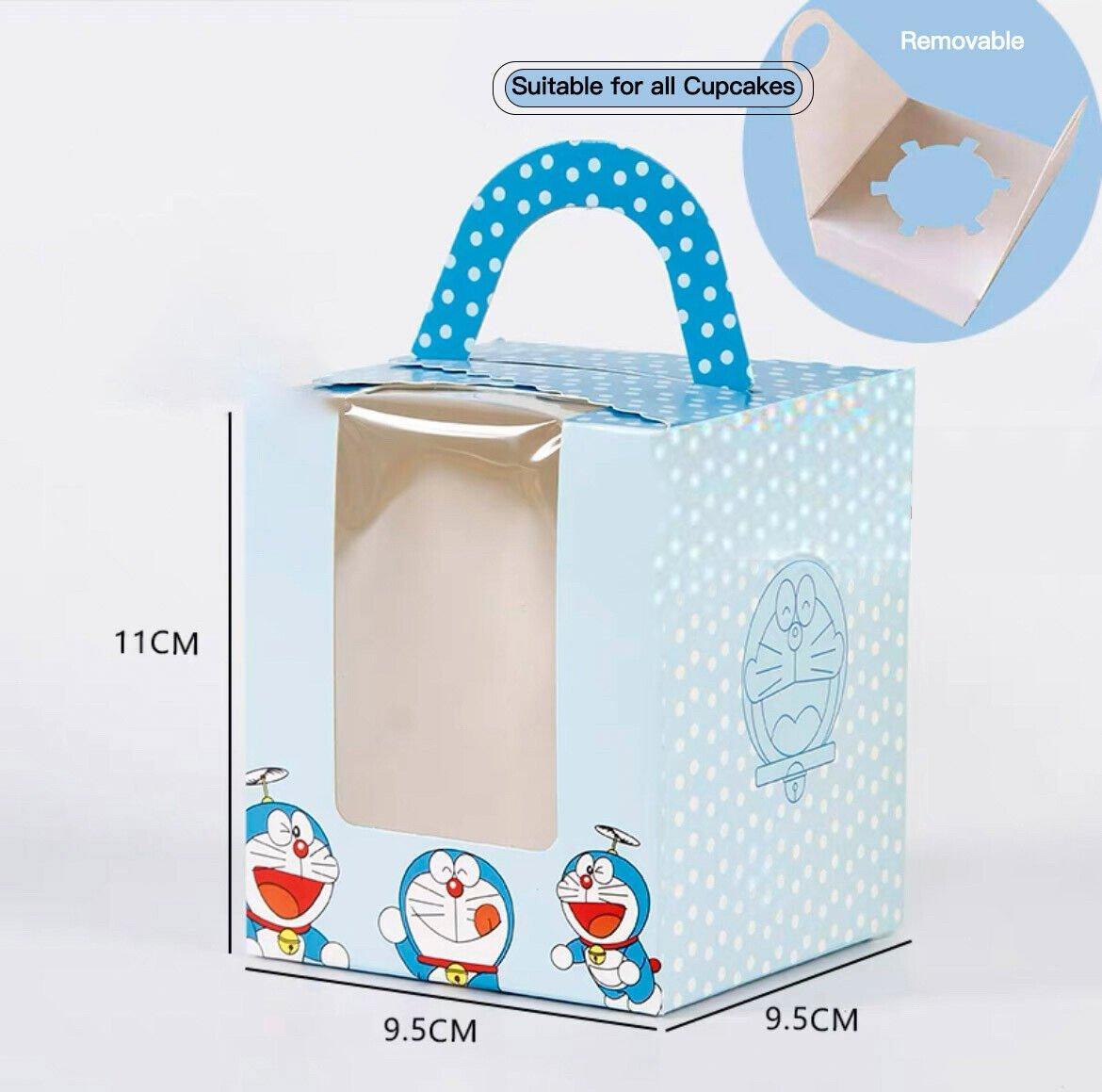 50 Pack Premium Cupcake Boxes with Window Thickened Cardboard Muffin Holders - Red