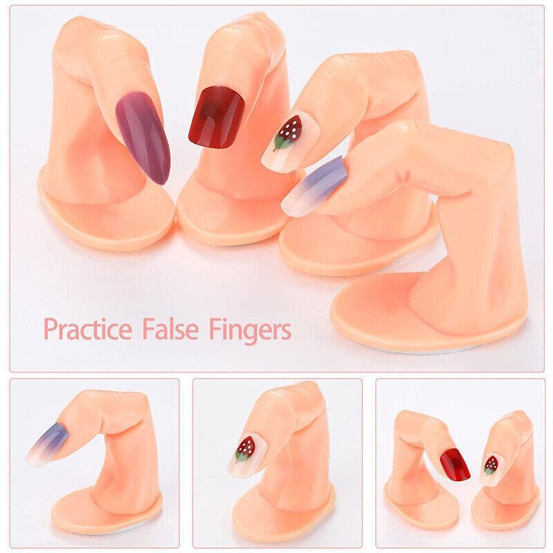 5PCS Model Fake Display Hand Nail Art Practice Finger For Training Manicure