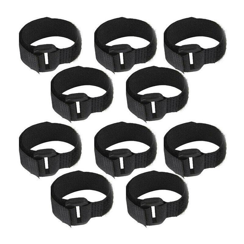 10pcs Rooster Anti Crow Collar Adjustable Nylon Neck Belt Poultry Sound Control - Black