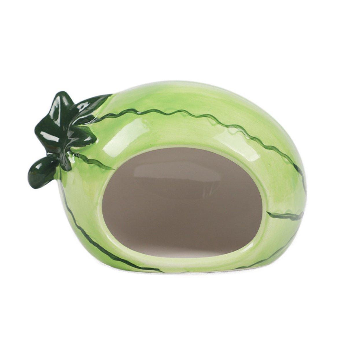 Ceramic Hamster Nest Shelter Landscaping Supplies Small Animal Hideout House - Watermelon