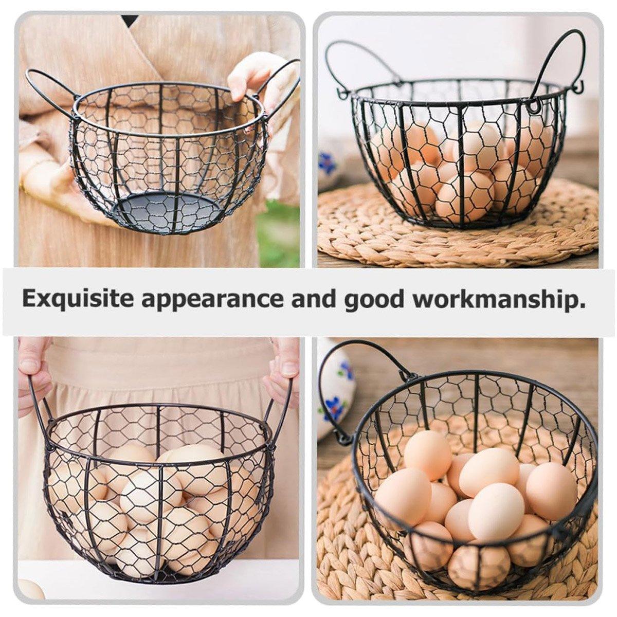 Egg Basket Fruit Storage Basket Blue Iron Basket Home Sundries Organiser Holder