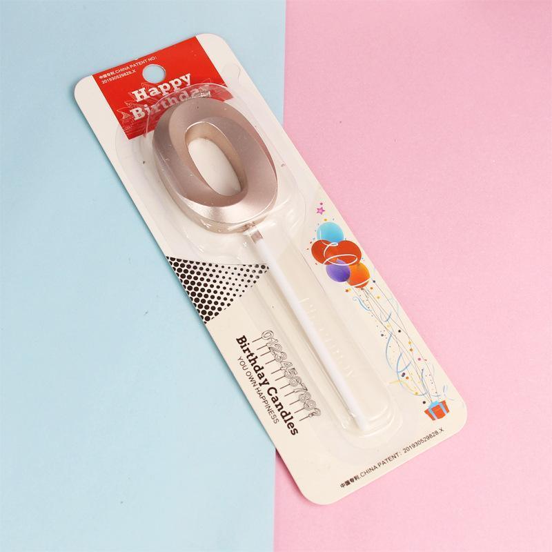 Classic Number Candles Individually Packed With Stand Birthday Make Up Ur Number Rose Gold - Number 2