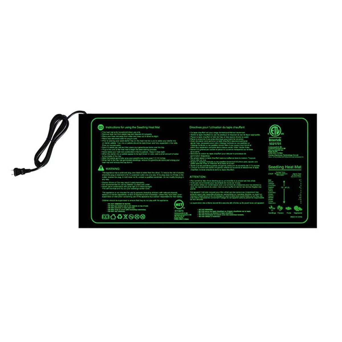 Waterproof Seedling Heat Mat ETL Certified Seed Germination Pad Plant Growth - 20*20in