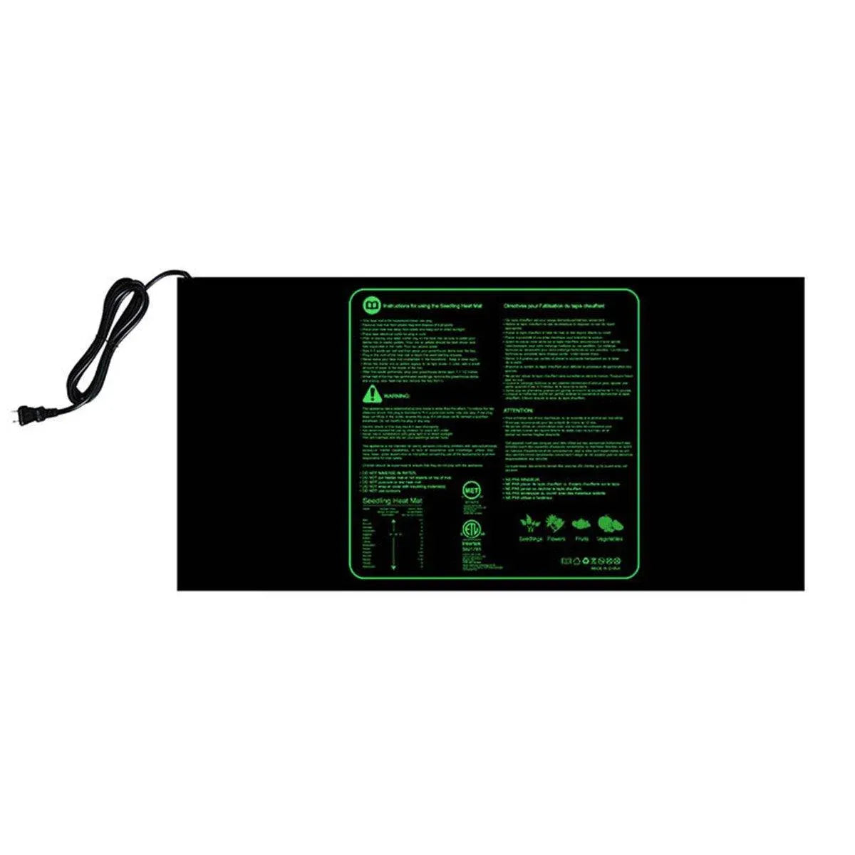 Waterproof Seedling Heat Mat ETL Certified Seed Germination Pad Plant Growth - 20*20in