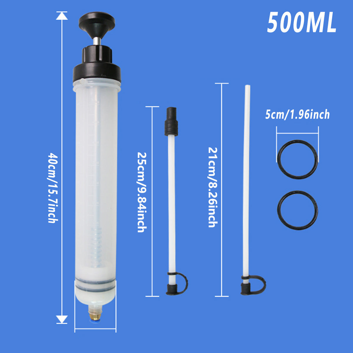 Manual Needle and Barrel Suction Oil Change Tool Pump for Brake Oil Filler - 200cc