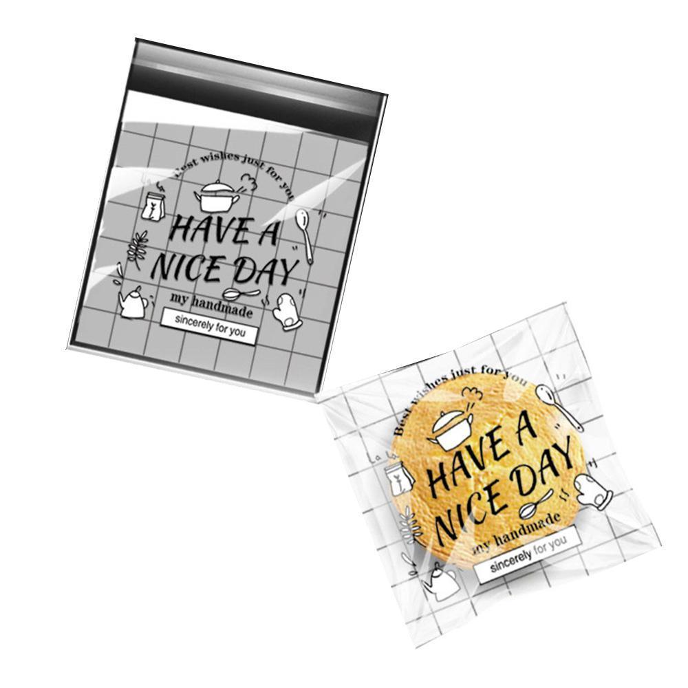 500 Pack Self Adhesive Cookie Packaging Bags Vibrant Designs OPP Material - Happy Everyday 10*10*3cm