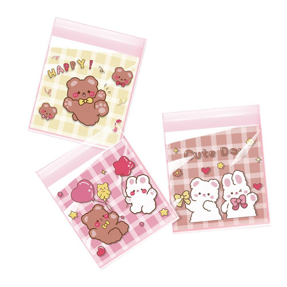 500 Pack Self Adhesive Cookie Packaging Bags Vibrant Designs OPP Material - Happy Everyday 10*10*3cm