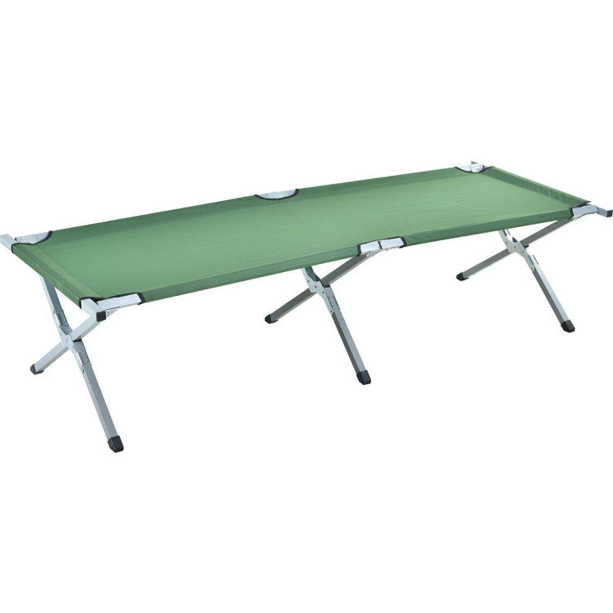 Portable Lightweight Folding Aluminum Camping Bed Ultra Light Outdoor Camp Bed - Green