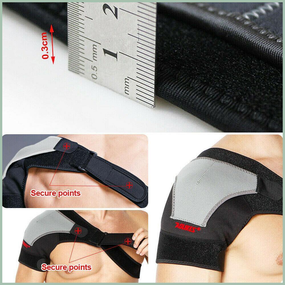 Aolikes Shoulder Brace Rotator Cuff Pain Relief Support Therapy Belt Sleeve Au - Black; Left