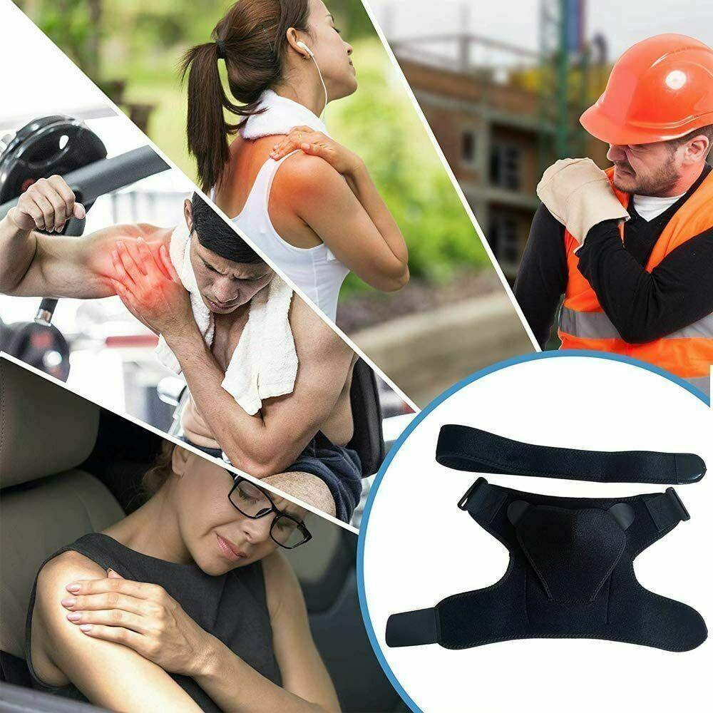 Aolikes Shoulder Brace Rotator Cuff Pain Relief Support Therapy Belt Sleeve Au - Black; Left