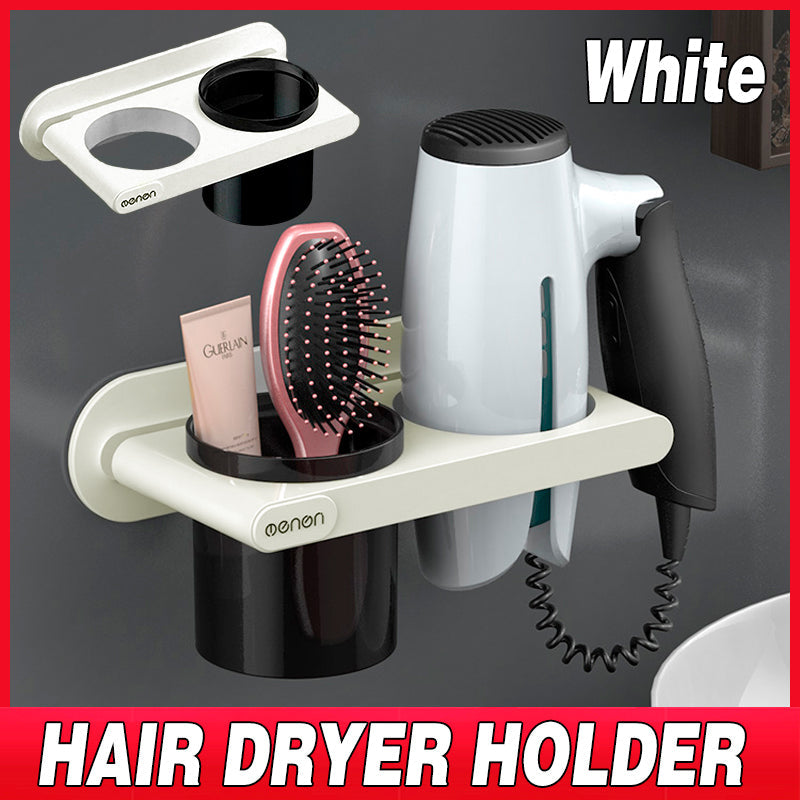 Bathroom Mounted Wall Suction Cup Hair Dryer Holder Hanger Shelf Rack Storage Au