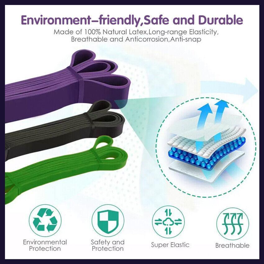 Heavy Duty Resistance Yoga Band Loop Exercise Fitness Workout Band Gym Band - Blue 125-170 lbs (64mm*2080mm)