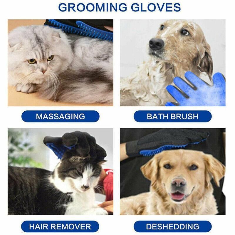 Pet Dog Cat Massage Hair Removal Grooming Comb Touch Cleaning Brush Magic Glove - Green Left Hand