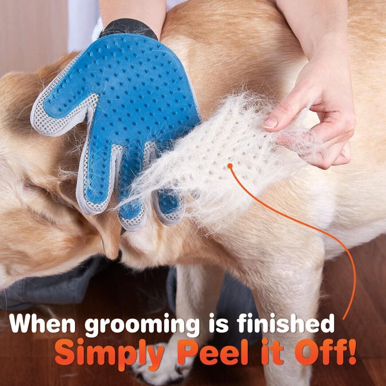 Pet Dog Cat Massage Hair Removal Grooming Comb Touch Cleaning Brush Magic Glove - Green Left Hand