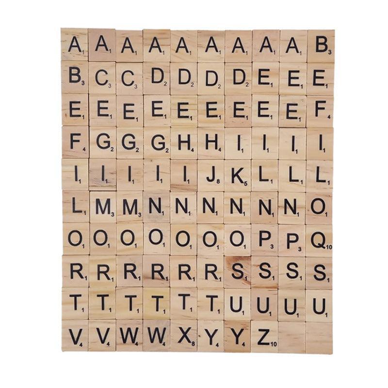20X Wooden Alphabet Scrabble Tiles A-Z Letters and Numbers DIY Craft Game Pieces - Letter L 20pcs