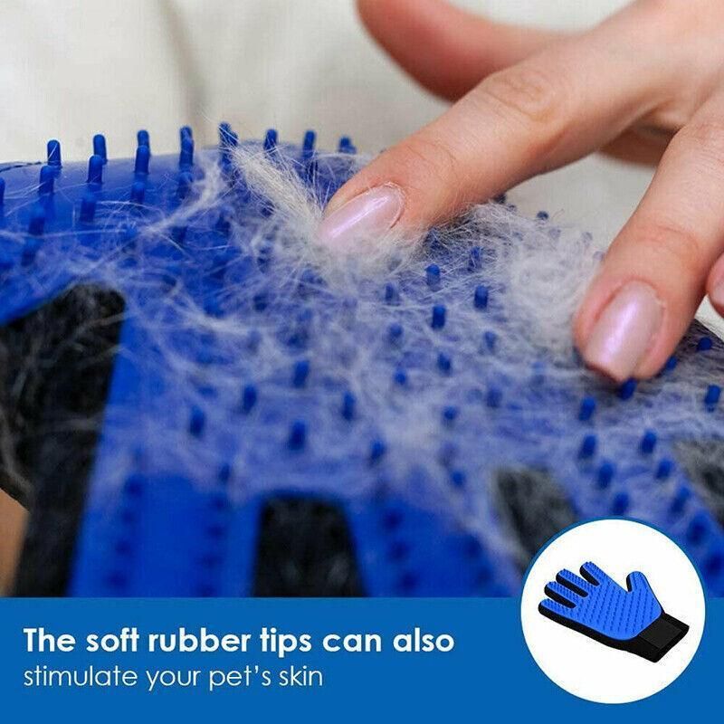 Pet Dog Cat Massage Hair Removal Grooming Comb Touch Cleaning Brush Magic Glove - Pink Left Hand