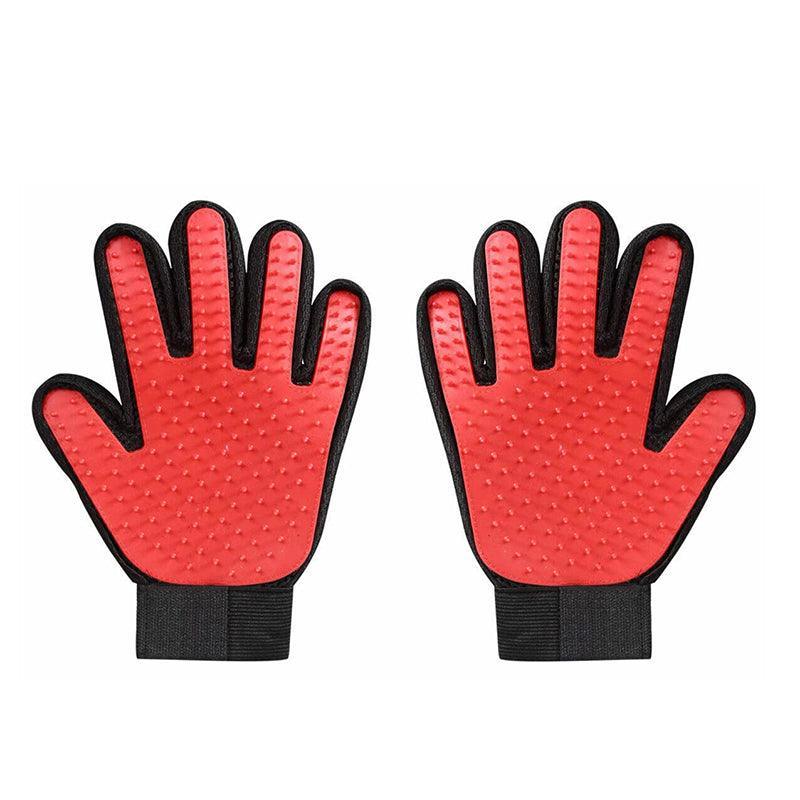 Pet Dog Cat Massage Hair Removal Grooming Comb Touch Cleaning Brush Magic Glove - Red Right Hand