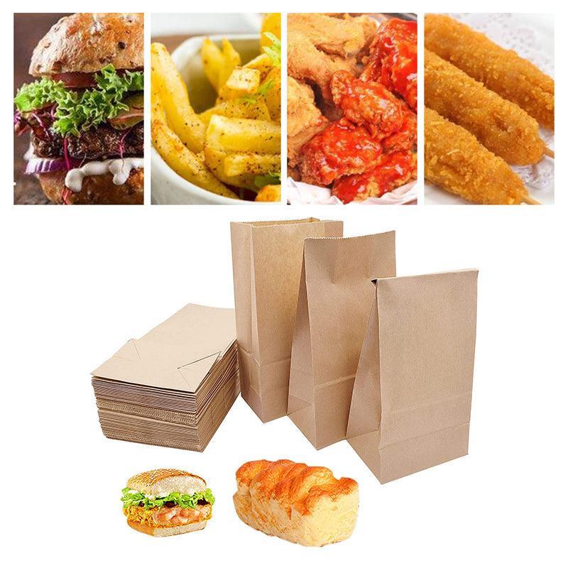 Brown Kraft Paper Bags Take Away Food Lolly Grocery Buffet Craft Gift Market Bag - 15.5 X 10 X 30CM