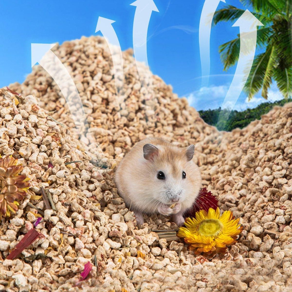 Plants Corncob Bedding Nest Pad for Hamster Rabbit Hedgehog Small Pet Supplies - Flower And Grass Corn Cob Litter