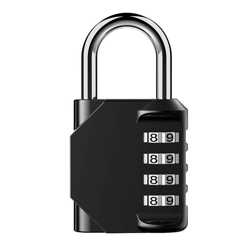 Combination-Lock 4 Digit Outdoor Waterproof Padlock,Gate,Locker,Hasp Number Lock - Black