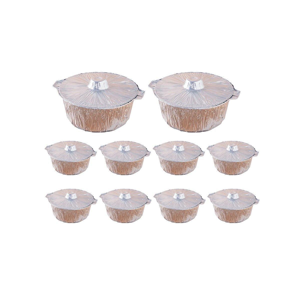 10PCS Duty Aluminum Foil Pots for Hotpot Camping Picnic Tinfoil field cutlery - 4000ml