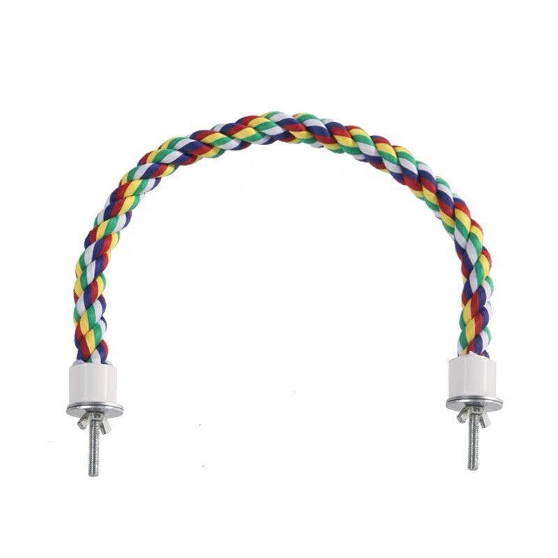 Parrot Rope Perch Colourful Bird Cage Toy Cotton Bungee Swing for Pet Birds - 105CM