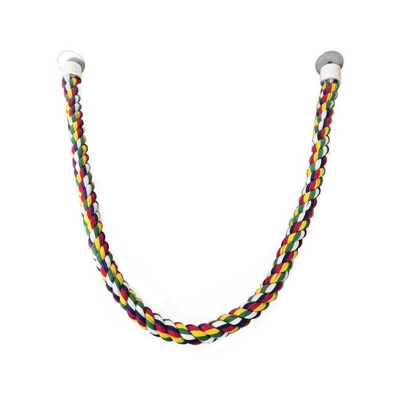 Parrot Rope Perch Colourful Bird Cage Toy Cotton Bungee Swing for Pet Birds - 60CM