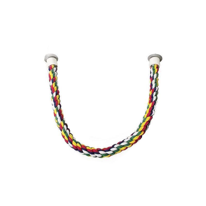 Parrot Rope Perch Colourful Bird Cage Toy Cotton Bungee Swing for Pet Birds - 80CM