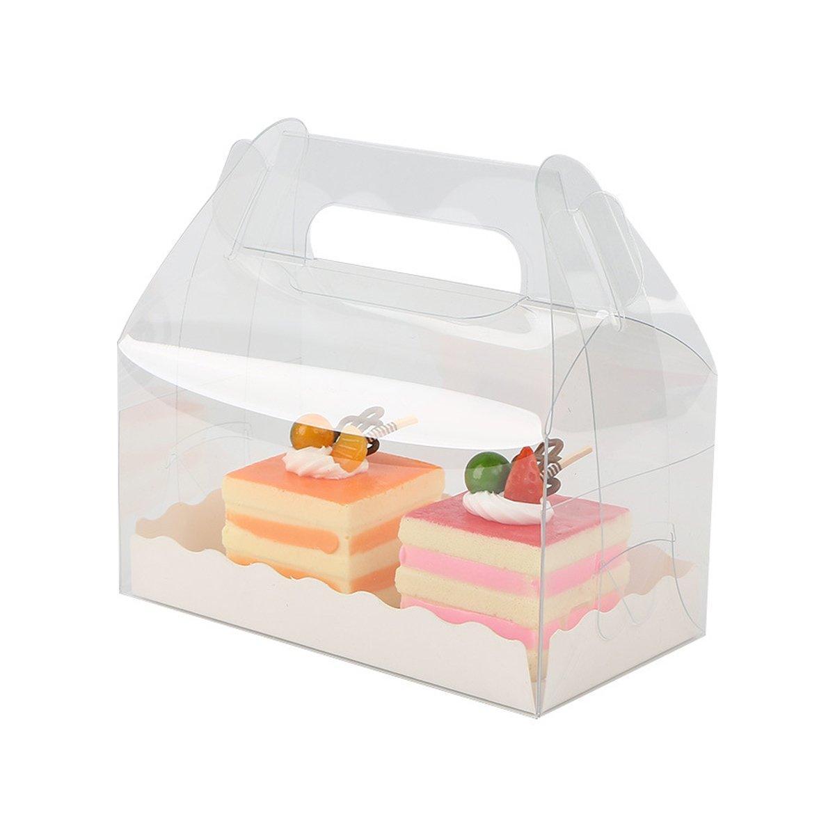 25pcs Transparent Portable Baking Box for Lasagna Mousse Cake Western Point Food - M(Round Holle Tray)
