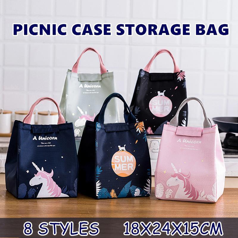 Portable Insulated Thermal Lunch Box Carry Tote Picnic Case Storage Bag 18x24x15cm - E04 (18x24x15cm)