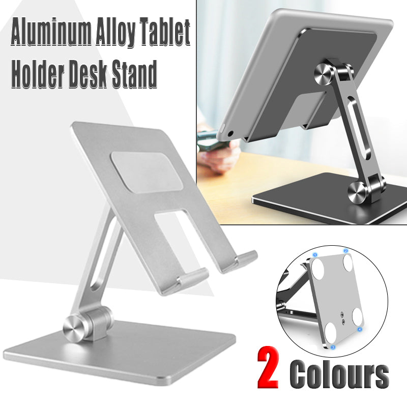 Aluminum Alloy Tablet Phone Holder Desk Stand Bracket Foldable For Ipad Pro 12.9 - Silver