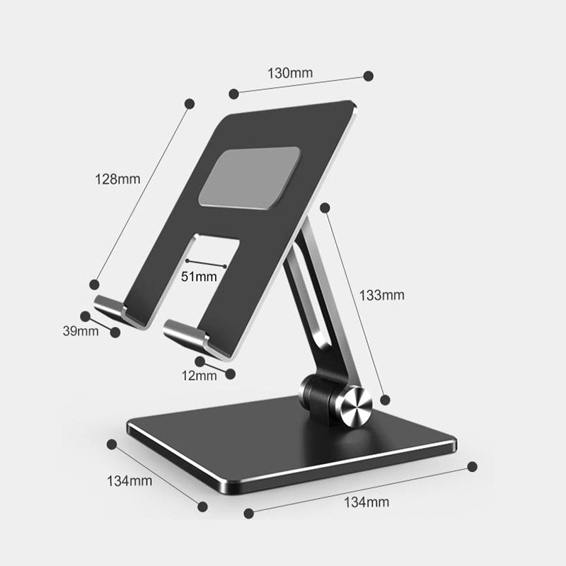 Aluminum Alloy Tablet Phone Holder Desk Stand Bracket Foldable For Ipad Pro 12.9 - Silver