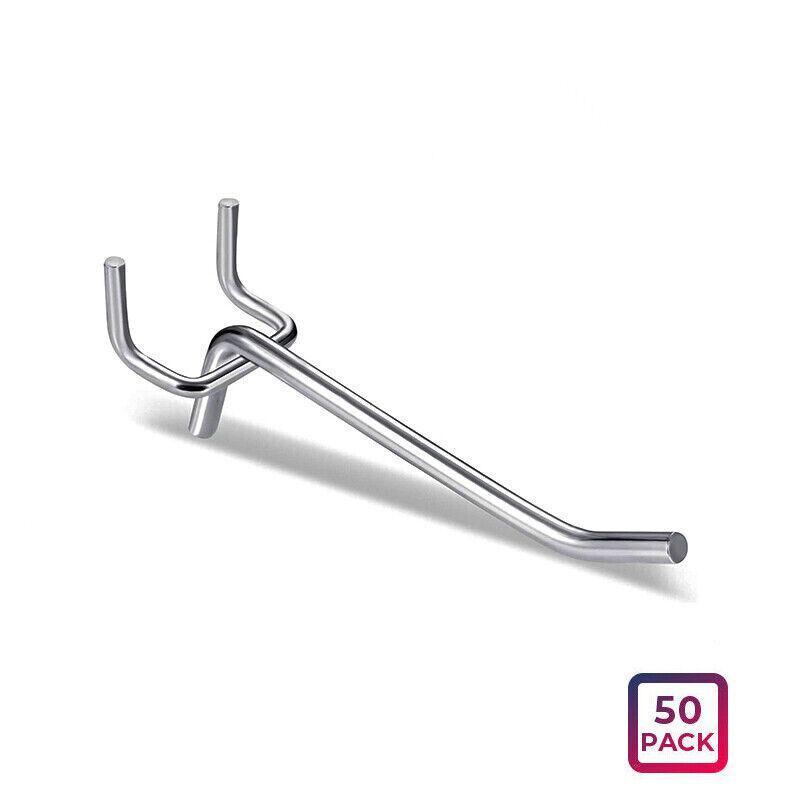 50X Pegboard Hooks Metal Panel Valcano Peg Board Hook Steel 50 100 150 200 Mm - 15CM