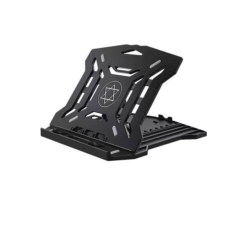 Adjustable Laptop Stand with 360-Degree Base for Desk Riser Home Office Holder - Black