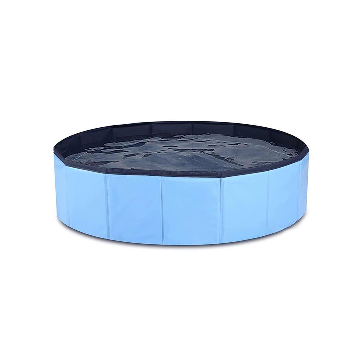 Pet Swimming Pool Foldable Portable Pool for Dogs Outdoor Summer Play - Blue-80x20cm