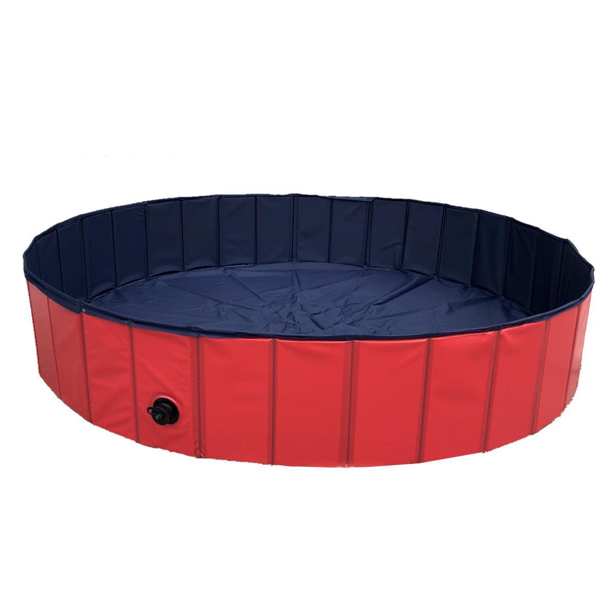 Pet Swimming Pool Foldable Portable Pool for Dogs Outdoor Summer Play - Blue-80x20cm