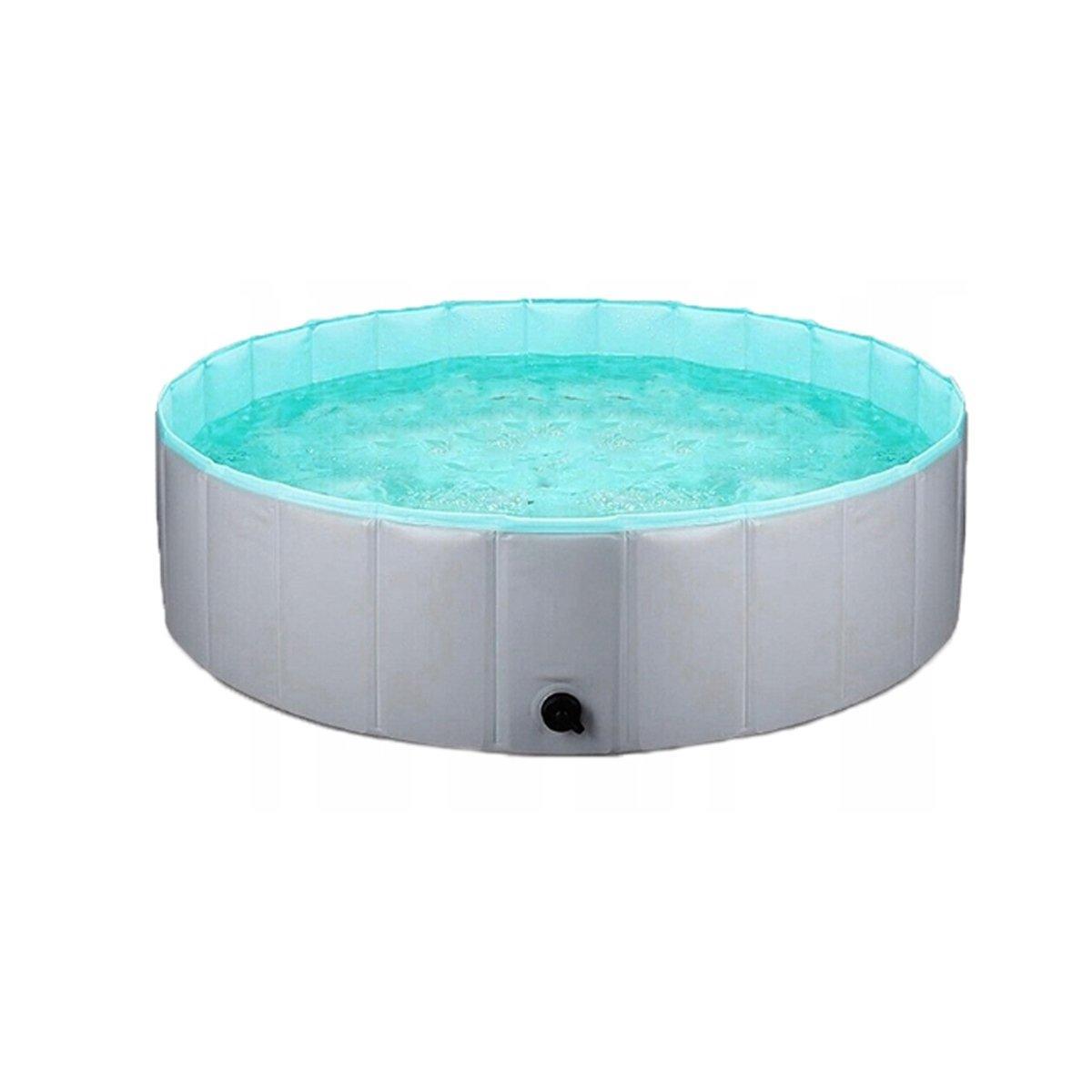 Pet Swimming Pool Foldable Portable Pool for Dogs Outdoor Summer Play - Blue-80x20cm